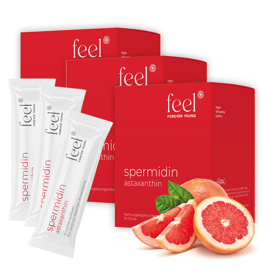3 x feel FOREVER YOUNG Spermidin & Astaxanthin