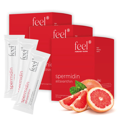 3 x feel FOREVER YOUNG Spermidin & Astaxanthin